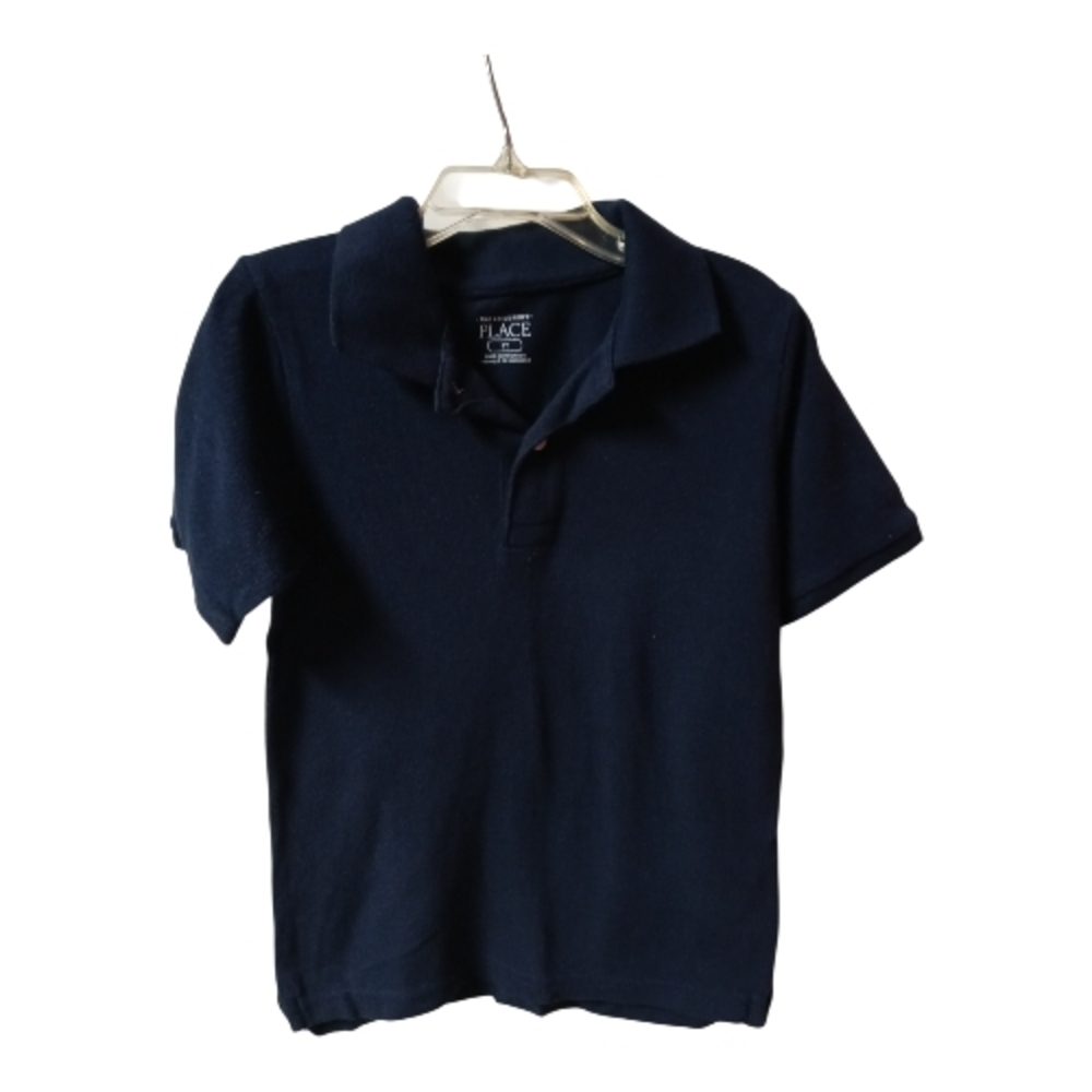 ⭐M8) The Children’s Place Boys Navy Blue Polo Shirt Size 5T